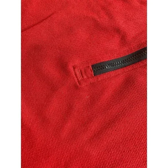 Adidas Long Sleeve Shirt Mens M 1/4 Zip‎ Honda Classic Waffle Golf Deep Red - Picture 8 of 9